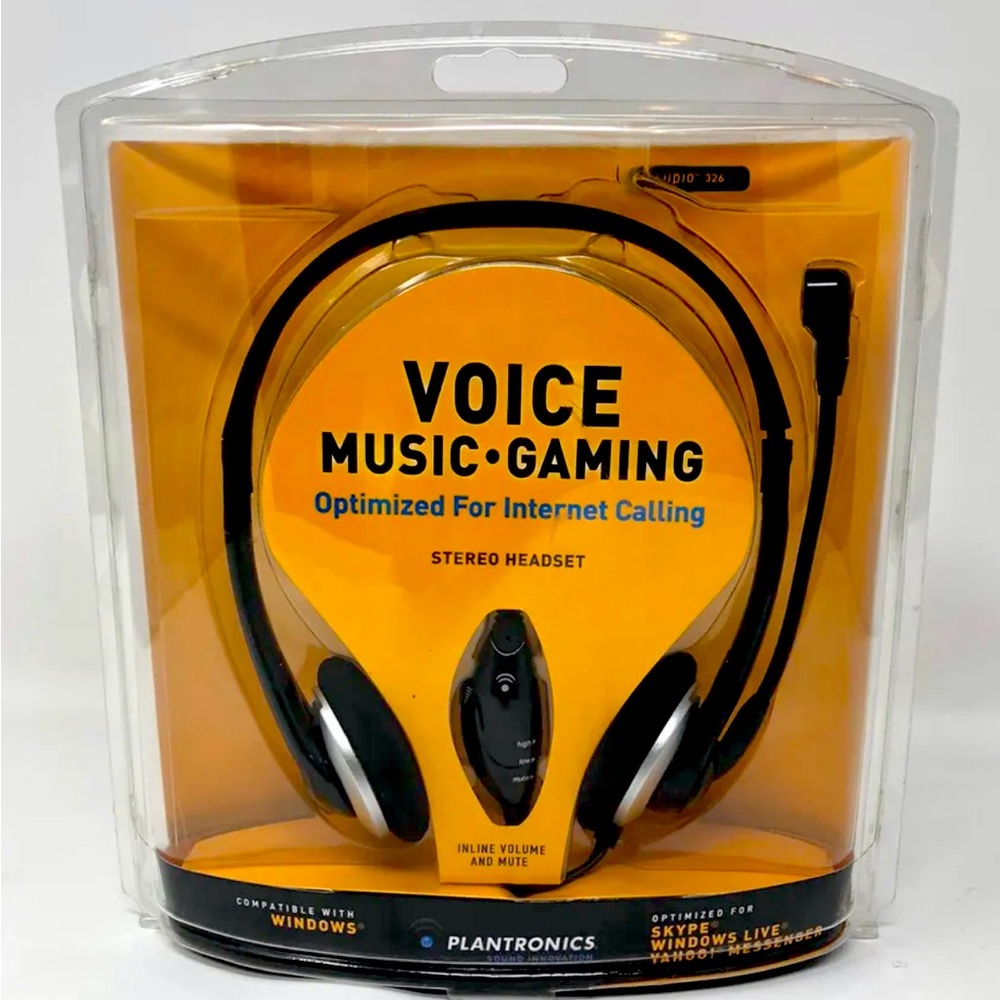 New Plantronics Voice Music Gaming Stereo Headset‎ Audio 326